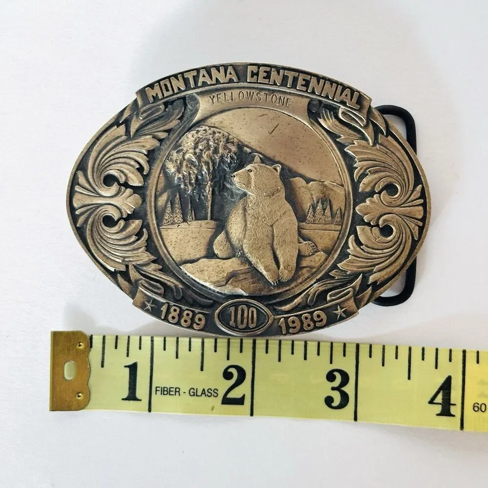 Montana Centennial Belt Buckle Limited Edition Yellowstone Grizzly Bear 1989